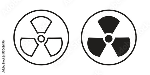 Radioactive icon. Simple linear element illustration. Thin stroke sign can be used for web, mobile and UI.