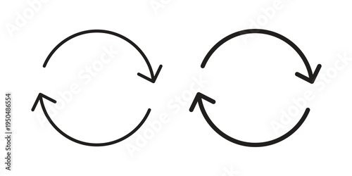 Recurring icon. Simple linear element illustration. Thin stroke sign can be used for web, mobile and UI.