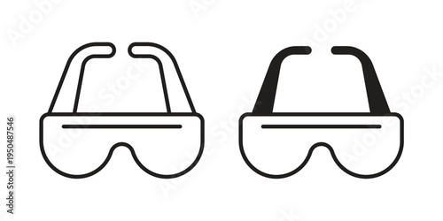 Safety glasses icon. Simple linear element illustration. Thin stroke sign can be used for web, mobile and UI.