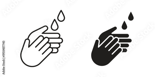 Sanitize hands icon. Simple linear element illustration. Thin stroke sign can be used for web, mobile and UI.