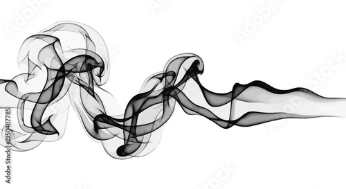 Abstract flowing smoke against white background for design element