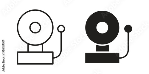 School bell icon. Simple linear element illustration. Thin stroke sign can be used for web, mobile and UI.