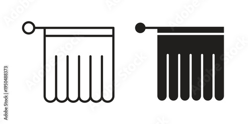 Shower curtain icon. Simple linear element illustration. Thin stroke sign can be used for web, mobile and UI.