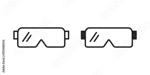 Shutter sunglasses icon. Simple linear element illustration. Thin stroke sign can be used for web, mobile and UI.
