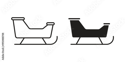 Sled icon. Simple linear element illustration. Thin stroke sign can be used for web, mobile and UI.