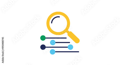 Magnifying glass on search bar lines.