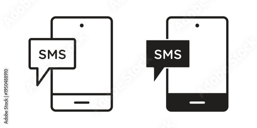 SMS icon. Simple linear element illustration. Thin stroke sign can be used for web, mobile and UI.