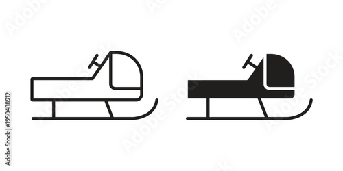 Snowmobile icon. Simple linear element illustration. Thin stroke sign can be used for web, mobile and UI.