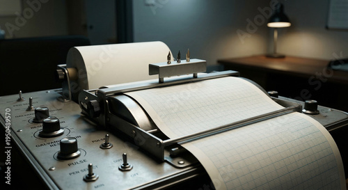 Photos Vintage Polygraph Lie Detector Machine With Graph Paper Rolling