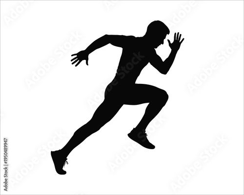 Silhouette of a man running in a sprinting position