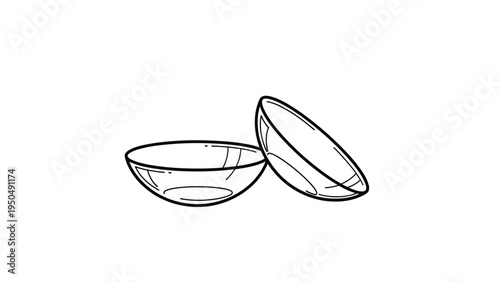Pair of clear contact lenses resting on a white surface as an illustration for eye care, vision correction, and optometry services.