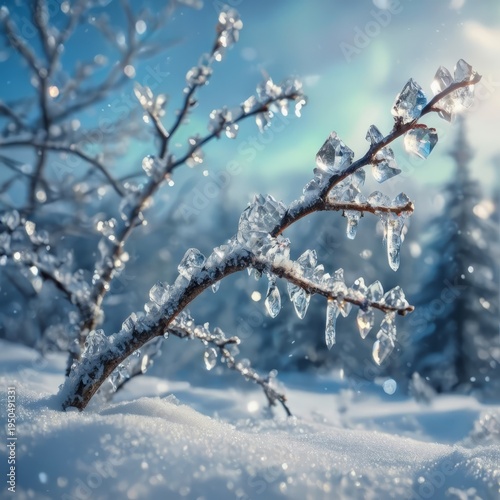 Crystallized Branches Branches covered in sparkling crystals mag