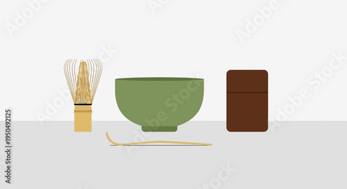 Japanese Matcha Tea Ceremony Set: Whisk, Bowl, Scoop, and Container