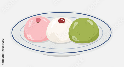 Japanese Mochi Dessert Plate