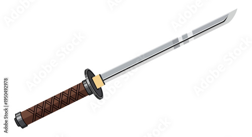 Samurai Sword Katana Weapon Isolated White Background