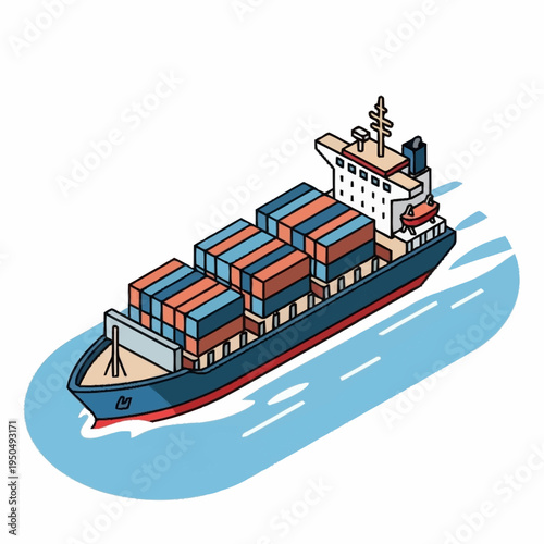 Container Ship Carrying Cargo Across the Ocean.