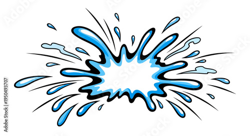 Dynamic Blue Water Splash Explosion - Abstract Liquid Burst Illustration