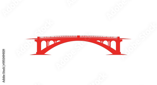 Red Arch Bridge Silhouette