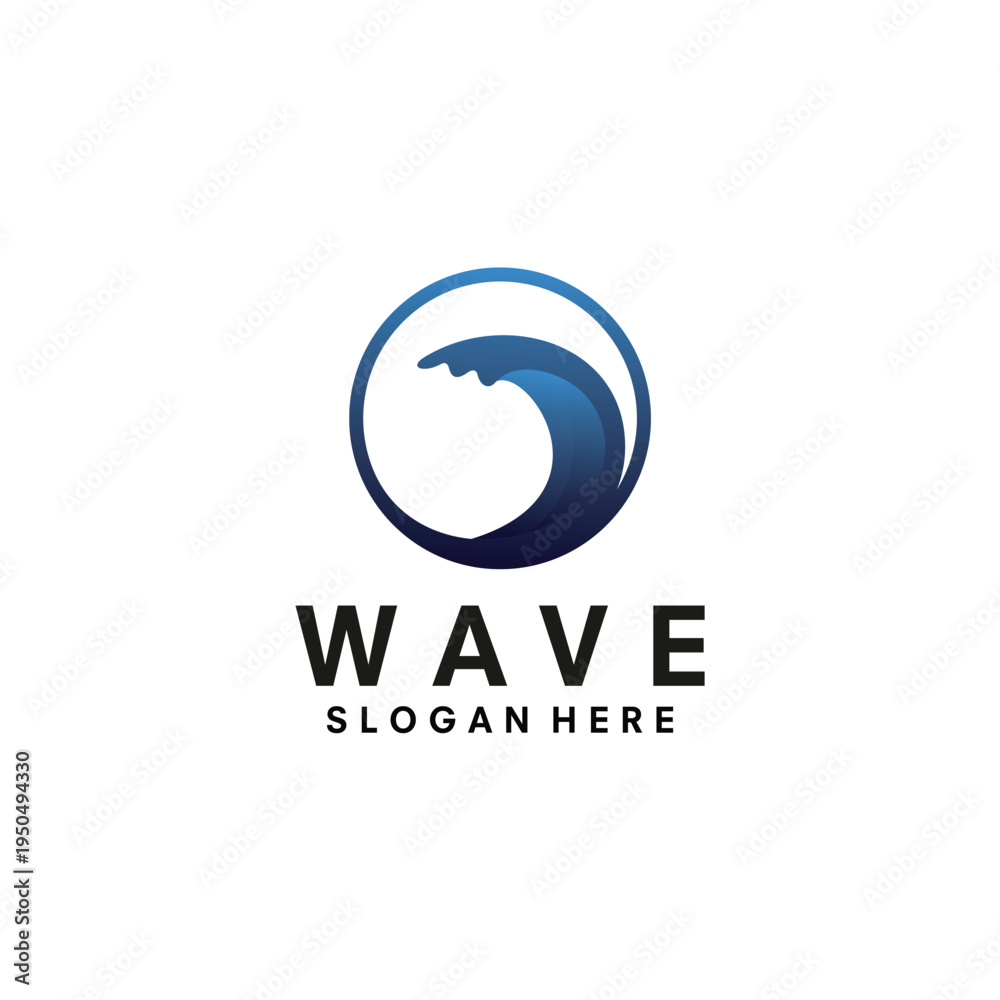 Obraz premium Wave logo design template illustration vector