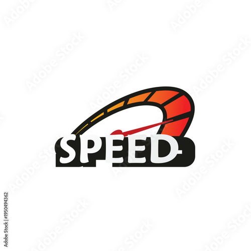 Speedometer logo design vector illustration