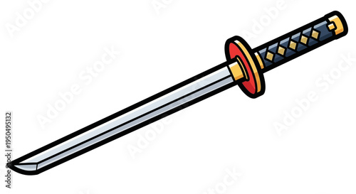 Japanese Katana Sword Illustration - Samurai Weapon