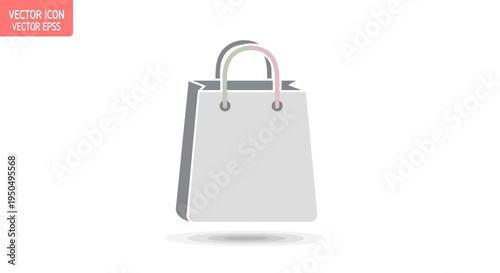 Simple shopping bag icon, vector illustration, isolated on white background