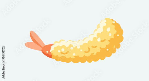 Crispy Fried Shrimp Tempura Isolated on White Background, Japanese Cuisine
