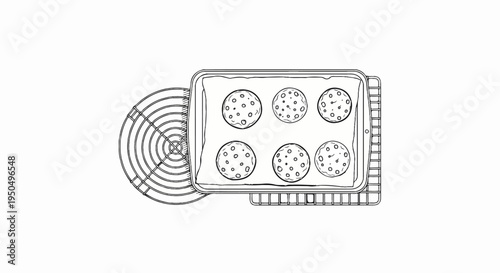 Baked goods cooling on a rack and baking sheet