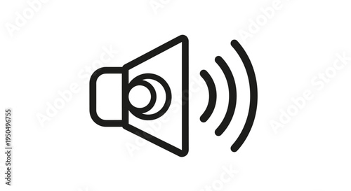 Audio speaker icon illustration isolated on white background for technology