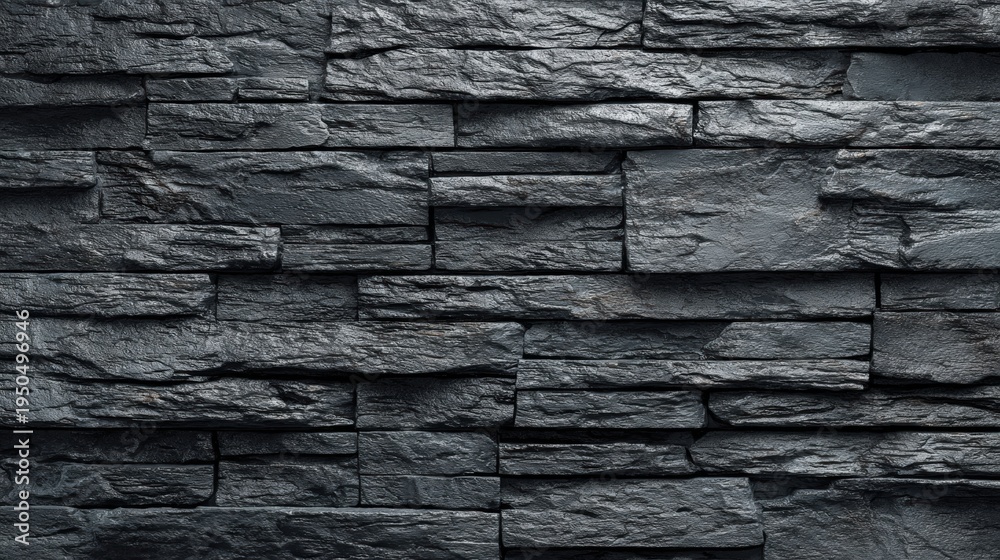 Fototapeta premium Textured dark grey stone wall background with rough surface
