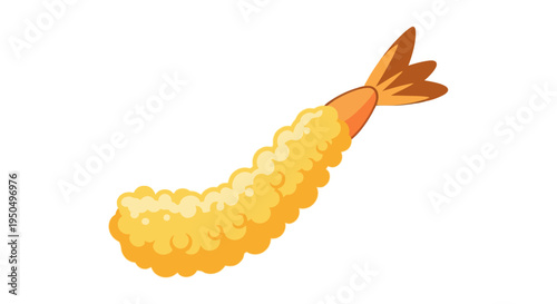 Crispy Golden Shrimp Tempura Isolated on White Background