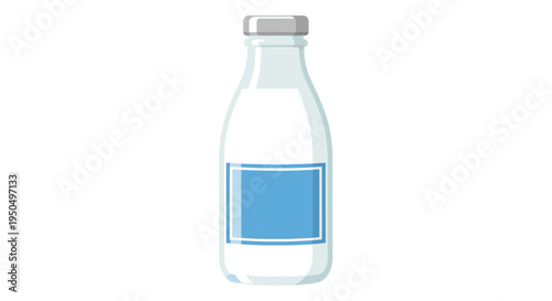 Clear bottle of milk vector illustration on white background