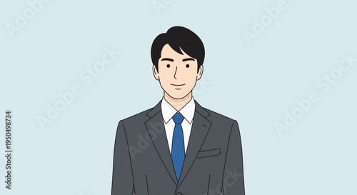 Professional Asian Man in Suit Smiling Confidently, Business Portrait