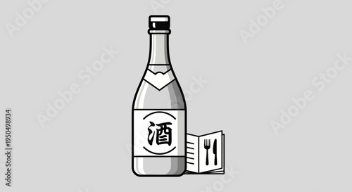 Sake Bottle and Menu Icon