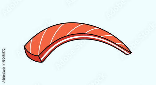 Salmon slice, raw fish fillet, sushi ingredient