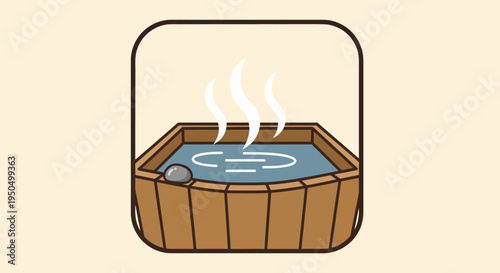 Hot spring bath icon