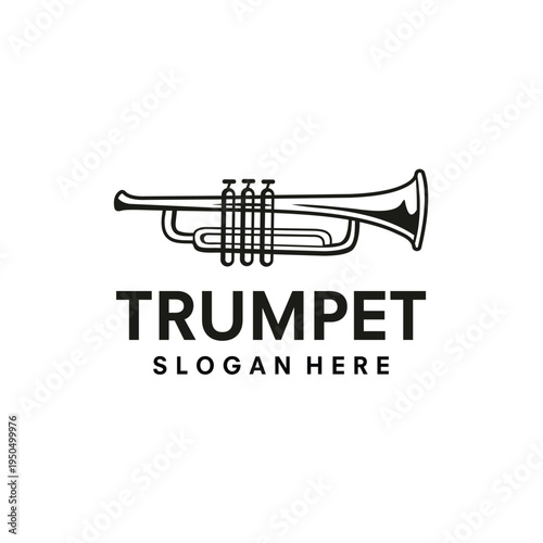 trumpet logo design vector illustration