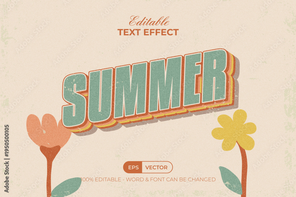Obraz premium Vintage Text Effect Summer.