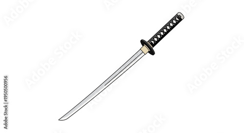 Japanese Katana Sword - Traditional Samurai Weapon Illustration