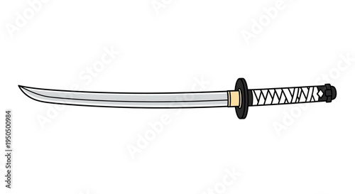 Japanese Katana Sword Illustration - Samurai Weapon