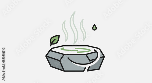 Stone Hot Tub Spa with Steam and Leaf