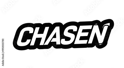 CHASEN Text Logo, Bold Black and White Graphic Design, Modern Typography