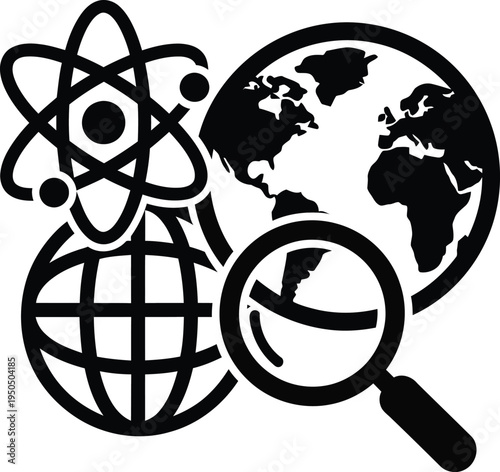 science, earth, magnifying glass