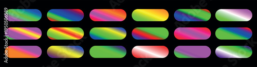 Set of 18 Modern Gradient Swatches Vector Collection with Vibrant Colors for Graphic Design, UI/UX, Web Backgrounds, and Creative Projects