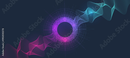 AI Banner Concept In The Digital Style. Generative Ideas Design Element For Internet Technology. Futuristic Technology Concept Artificial Intelligence.