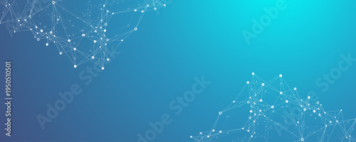 Global network connection banner design template. Header social network communication in the global business concept. Big data visualization. Internet technology