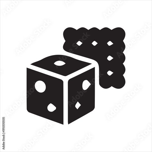 Dice & Cracker Stack - Minimalist Icon Vector Image