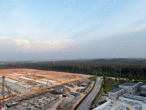Large construction site forest view Cybersouth Cyberjaya development. 