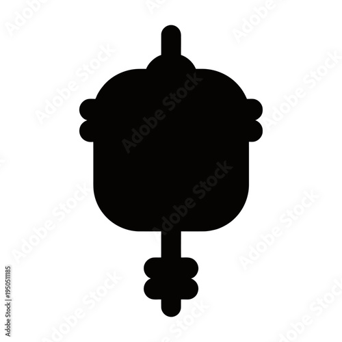 Vector silhouette of a baby rattle toy for children