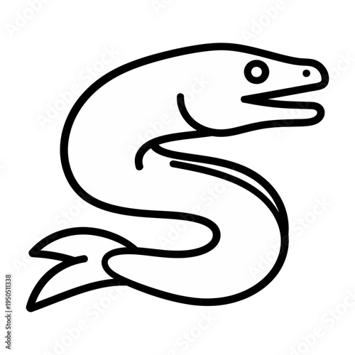 Minimalist vector of a serpent-like eel with a sleek design